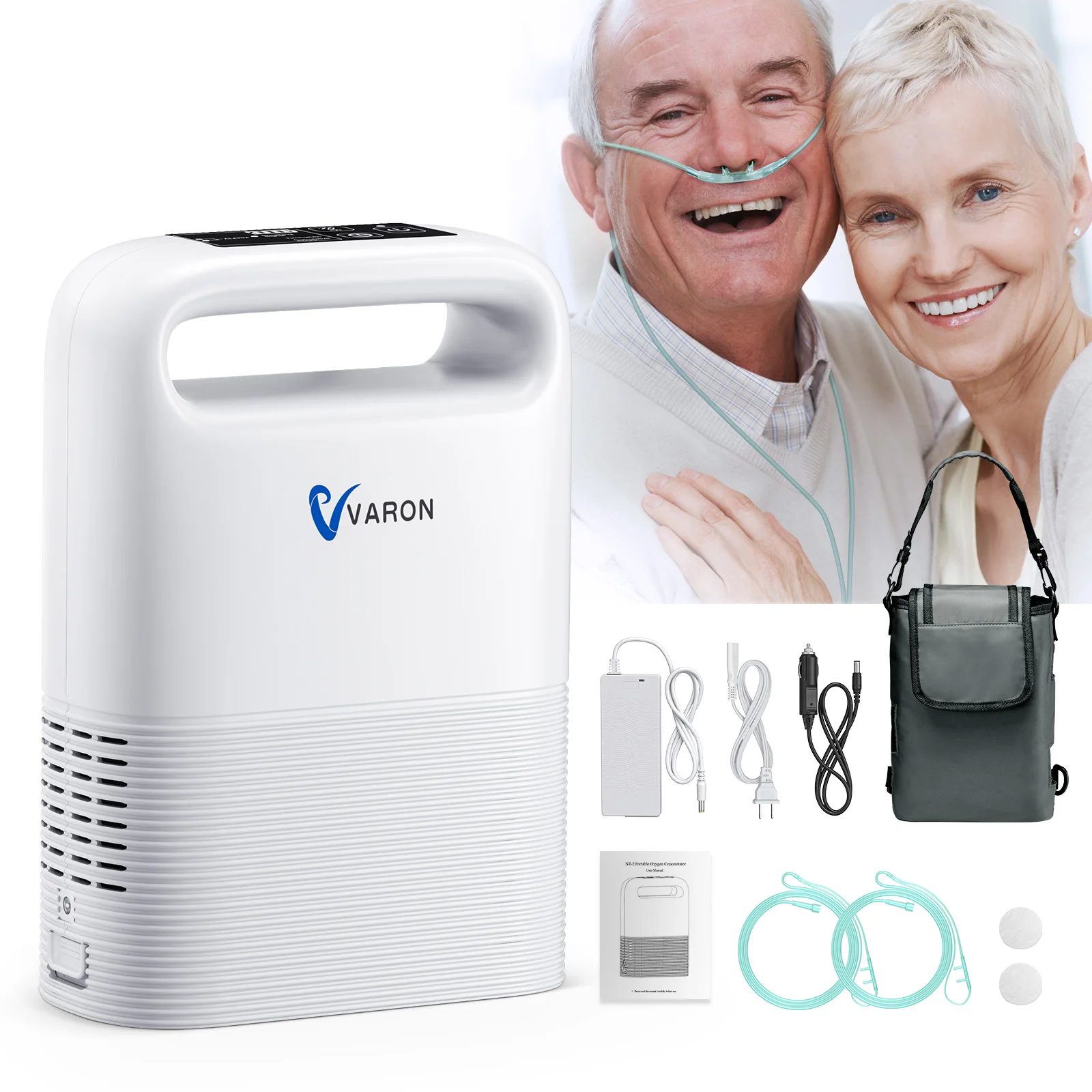 Oxygen Concentrator Lightweight Portable Oxygen Concentrator 1-5min Can last 3-4 hours, Healthy-Appliances With All Accessories