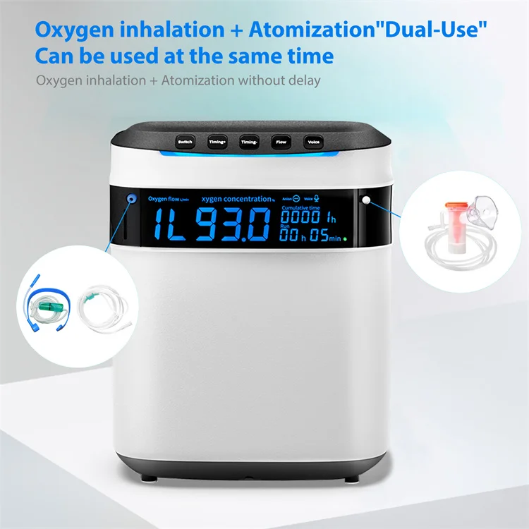 UK/USA 220V 110V Stock Portable Silent Oxygen Concentrator Breathing O2 Machine for Home 1-7 litre Oxygen-Concentrator