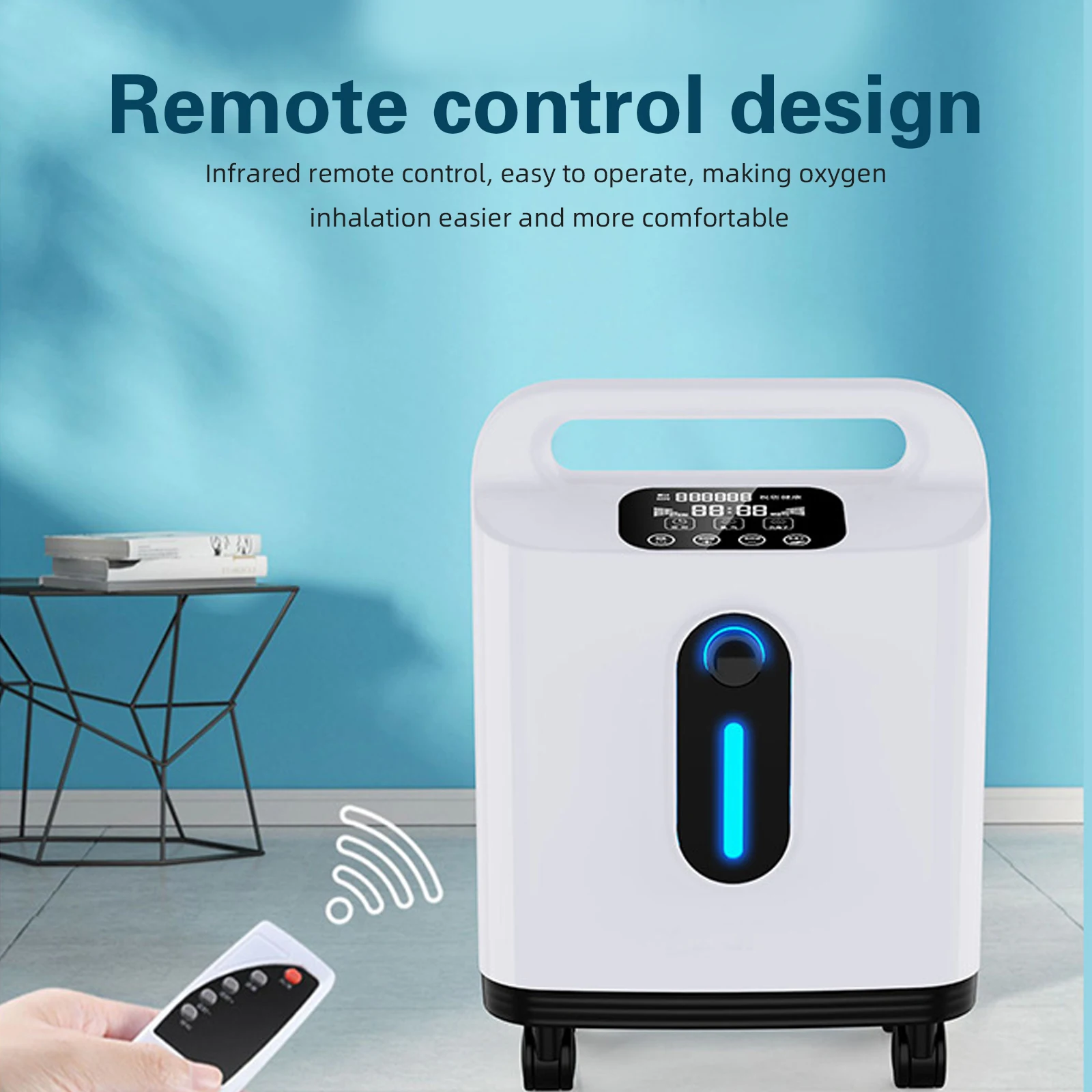 Adjustable Oxygen Concentrator 1-8L/Min Adjustable Oxygen Generator Machine For Pregnant Woman Elder Use Remote Control 91%±3% High Purity