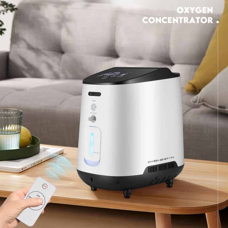 Oxygen Concentrator 1-7L/min Portable Oxygen Generator Machine 48 Hours No Battery Air Purifier With Handle Household 