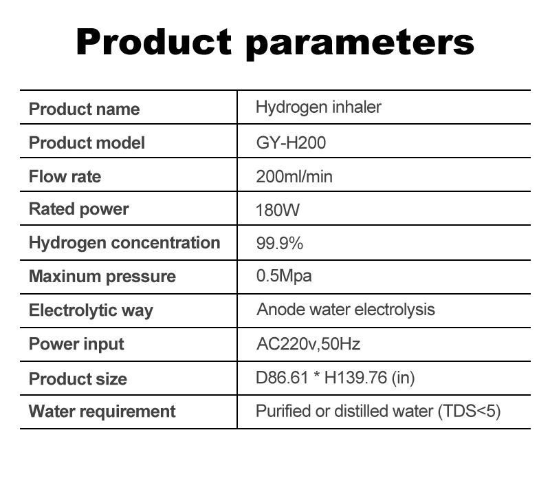 Suyzeko Hydrogen Inhalation Machine Hydrogen Water Bottle Generator 200ml/min Hydrogen Generator from Home SPE/PEM