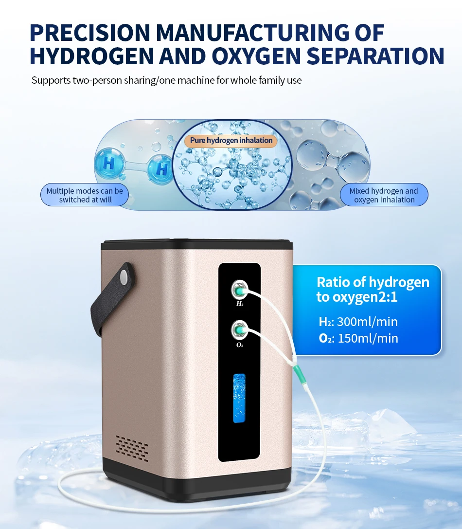 Suyzeko 450ML Hydrogen&Oxygen Inhalation Machine Molecular Hydrogen Water Generator H2 Inhaler Water Ionizer Home Care 2024 NEW