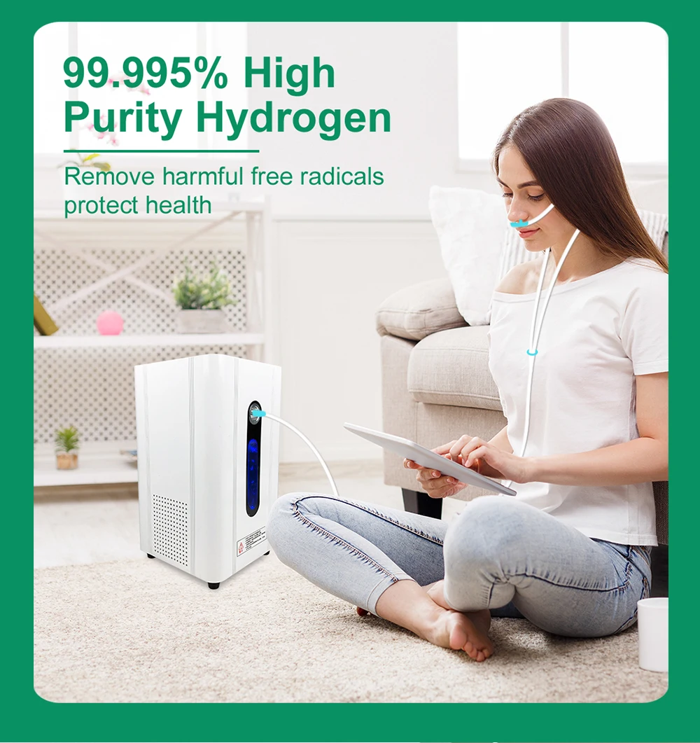 150ml Large Flow Hydrogen Inhalation Machine Hydrogen Water Generator 99.99% Pure H2 Inhalation Low Noise DuPont SPE PEM Oxygen