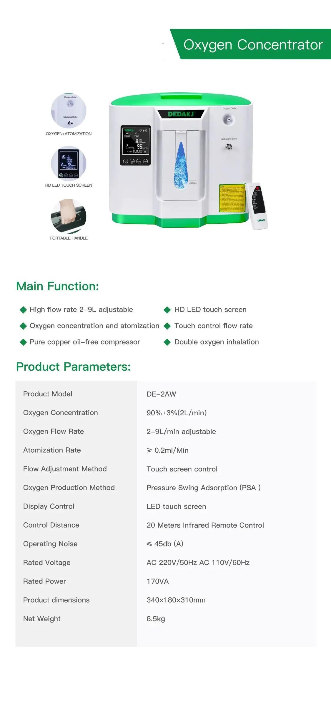 Oxygen Generator 1L-7L Oxygen Generator Mechanism Oxygen Mechanism Oxygen Machine Atomizer Global Version