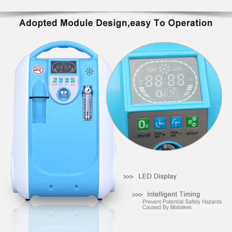 24hours Continuous Oxygen Concentrator Outdoor Use Oxygen Generator Room Oxygen Chamber 5L Portable Oxygen Generator