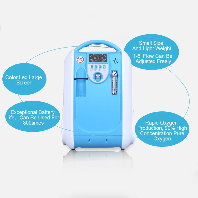 24hours Continuous Oxygen Concentrator Outdoor Use Oxygen Generator Room Oxygen Chamber 5L Portable Oxygen Generator