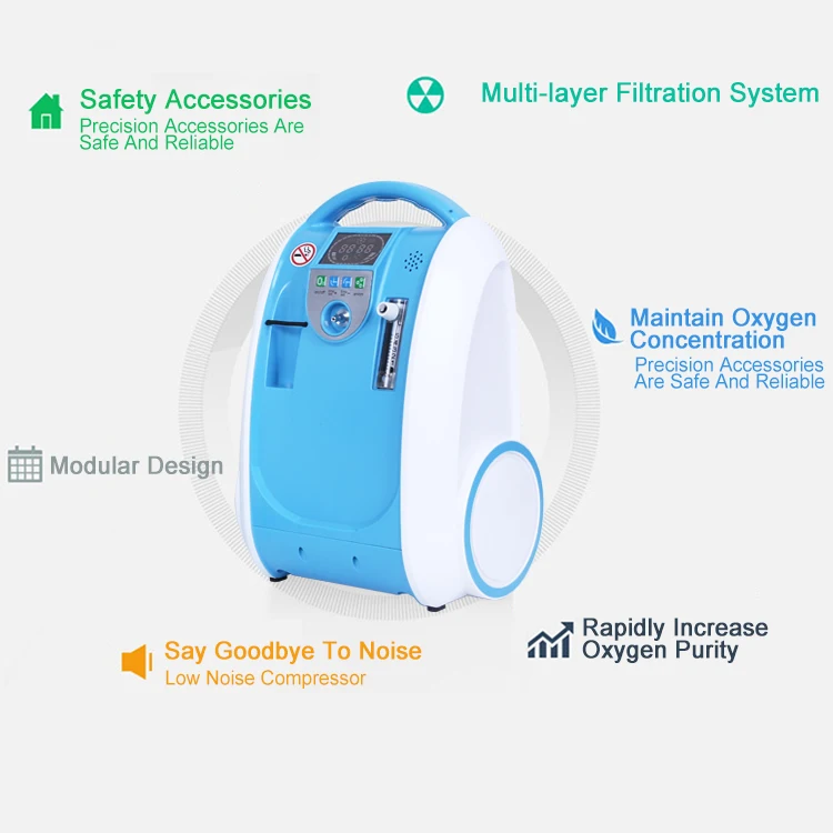 24hours Continuous Oxygen Concentrator Outdoor Use Oxygen Generator Room Oxygen Chamber 5L Portable Oxygen Generator