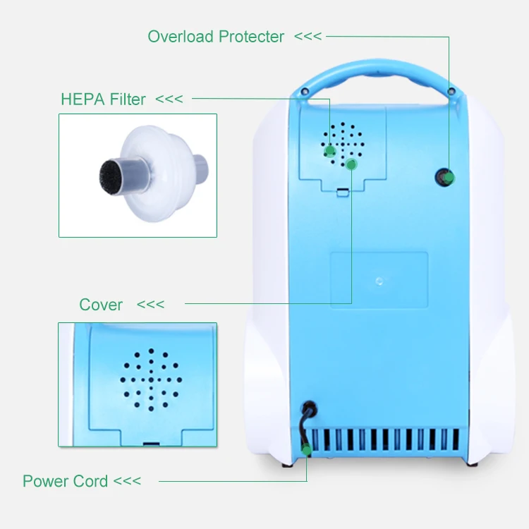 24hours Continuous Oxygen Concentrator Outdoor Use Oxygen Generator Room Oxygen Chamber 5L Portable Oxygen Generator