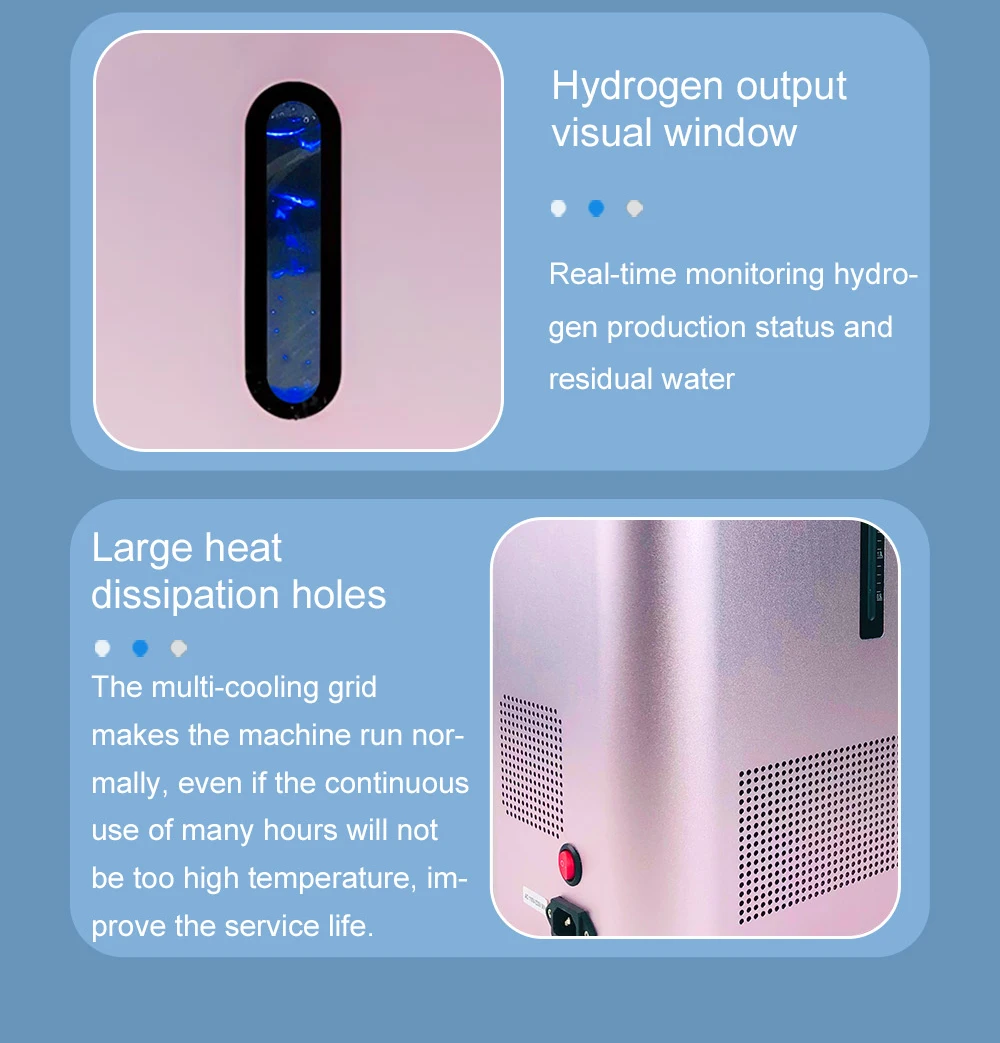 Suyzeko Hydrogen Oxygen Inhalation Machine 1500ML/Min Molecular Hrdrogen Gas Therapy Device Water Generator H2 Inhaler