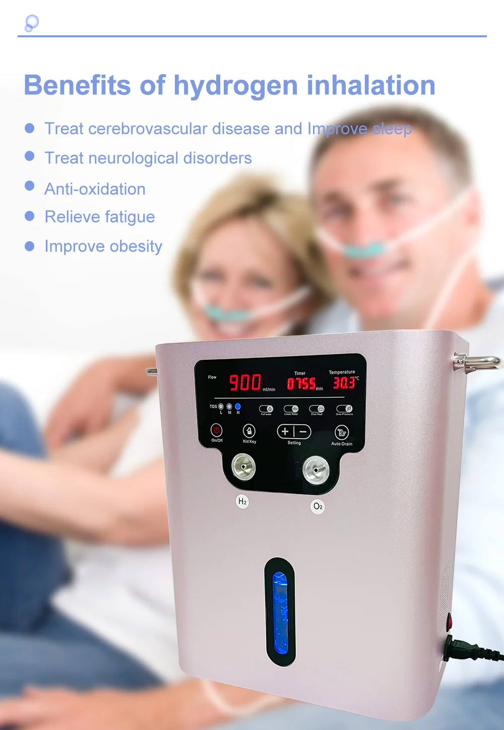 600ML 900ML 1500ML 3000ML Molecular Hydrogen Water Machine Oxygen&Hydrogen Generator