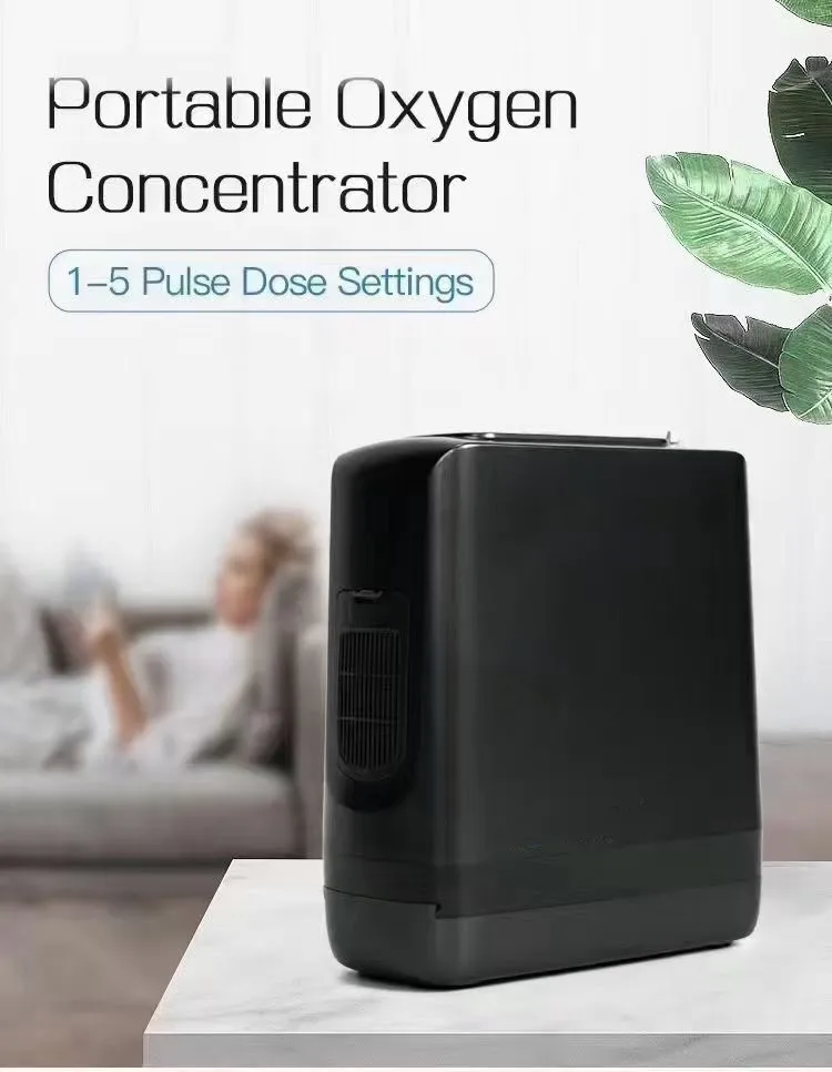 Portable Oxygen Concentrator Hypoxic Patients Pulse Dose Outdoor Battery Oxygen Inhaler Generator