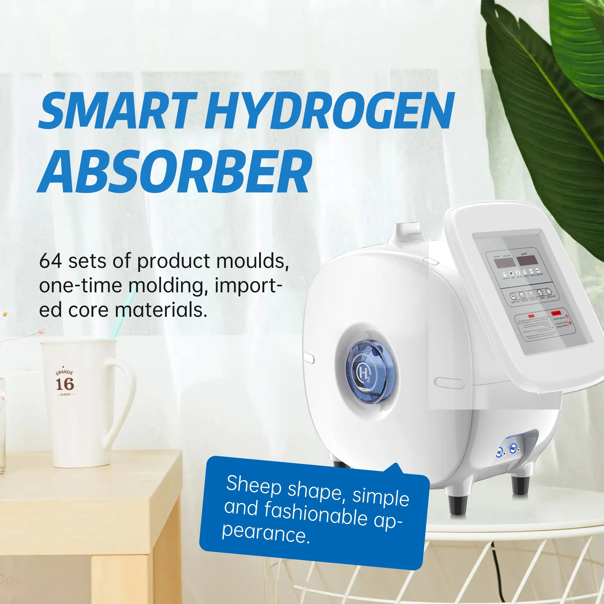 Oxygen Generator Hydrogen Mix Inhalation Machine With 1500ml/Min Purity H2 Mix O2 Water Purifier Ionizer SPE/PEM