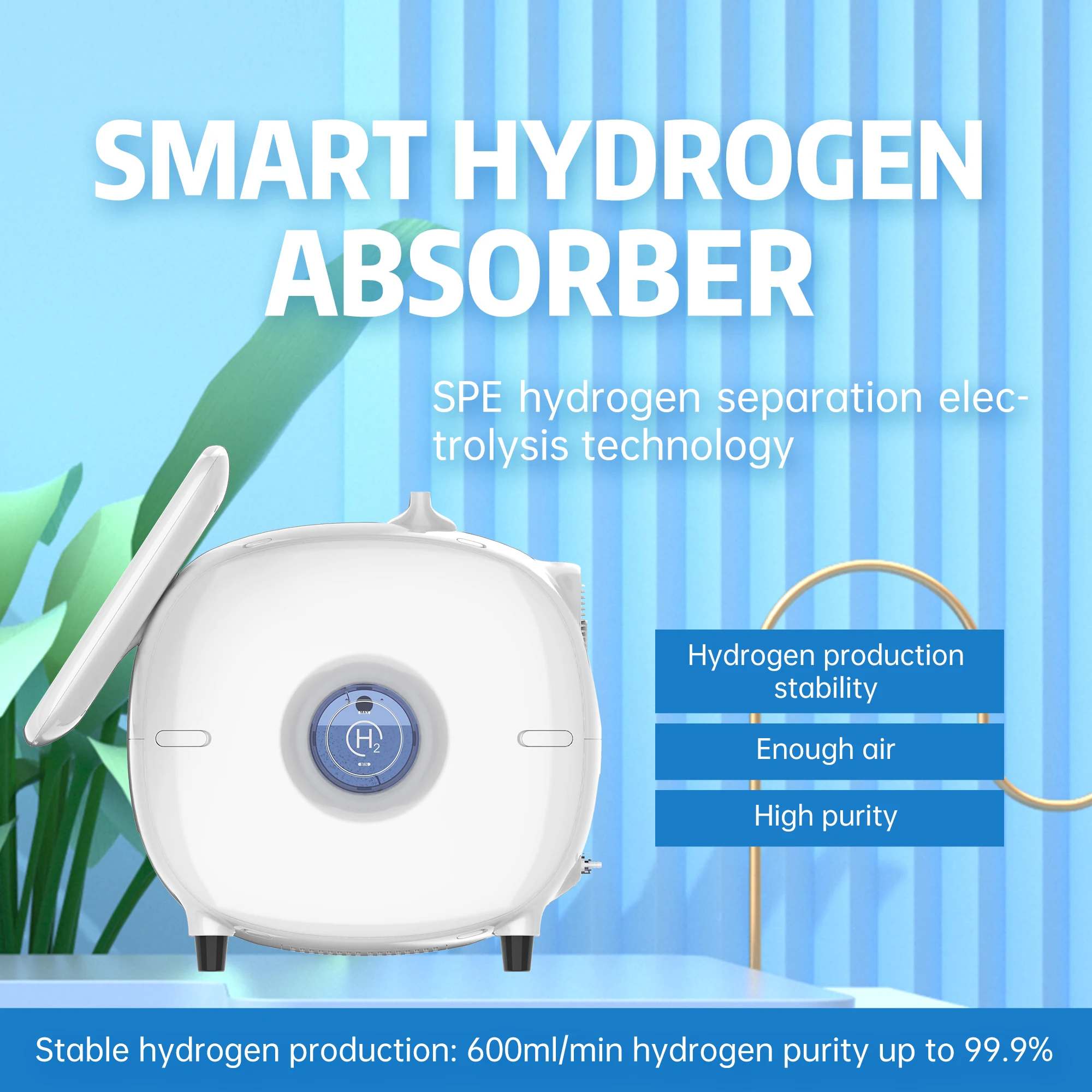 Pretty Hydrogen Mix Oxygen Generator Inhalation Machine with 1500ml/Min Purity H2 Mix O2 Water Purifier Ionizer SPE/PEM