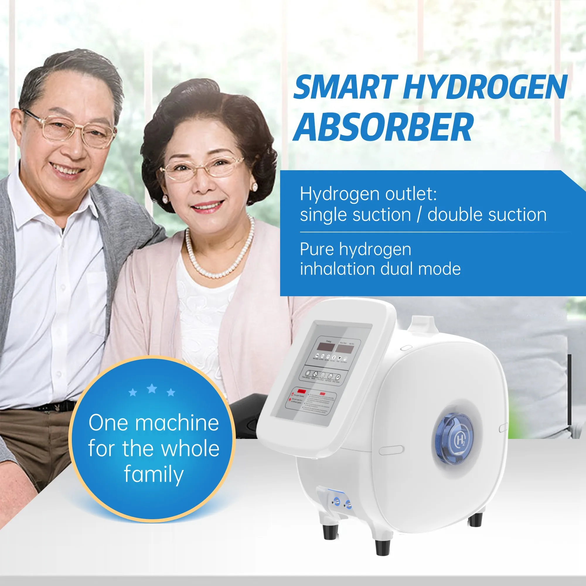 Pretty Hydrogen Mix Oxygen Generator Inhalation Machine with 1500ml/Min Purity H2 Mix O2 Water Purifier Ionizer SPE/PEM