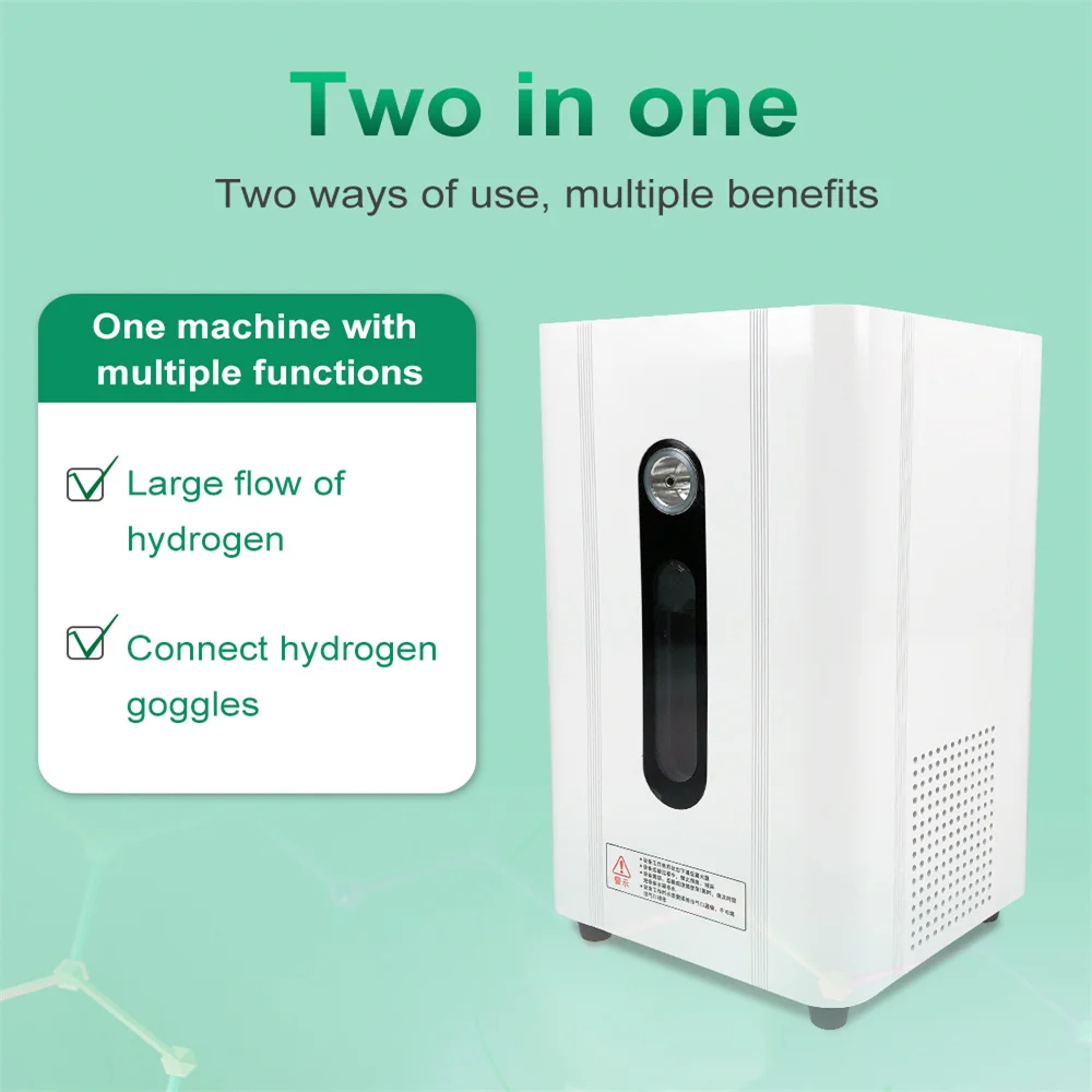 Hydrogen Water Generator Portable Molecular Hydrogen Inhalation Machine for Wellness 99.99% Purity Low Noise SPE/PEM 150ml/min
