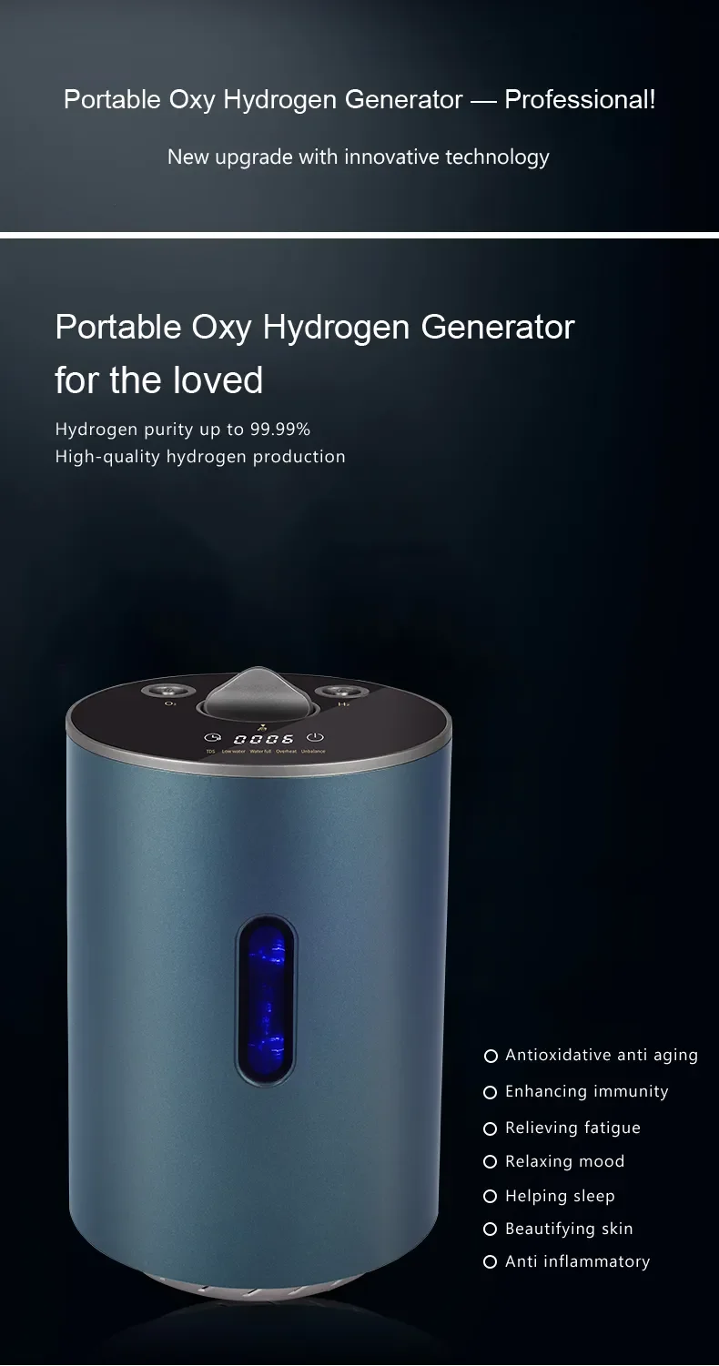 Portable Hydrogen Inhaler H2 Gas Generator Hydrogen Breathing Machine 100ml Hydrogen Oxygen Inhalation Machine