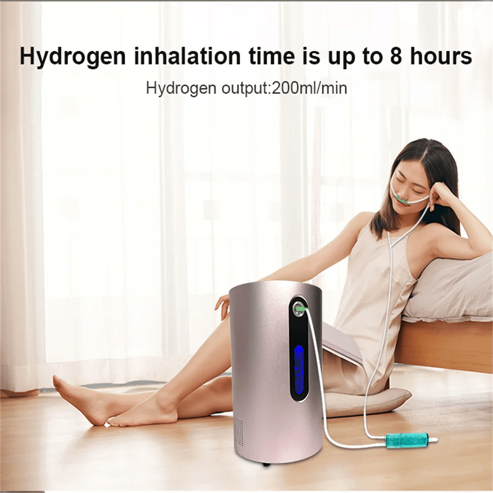 Hydrogen Water Generator Portable Molecular Hydrogen Inhalation Machine For Wellness 99.99% Purity Low Noise SPE/PEM 200ml/min