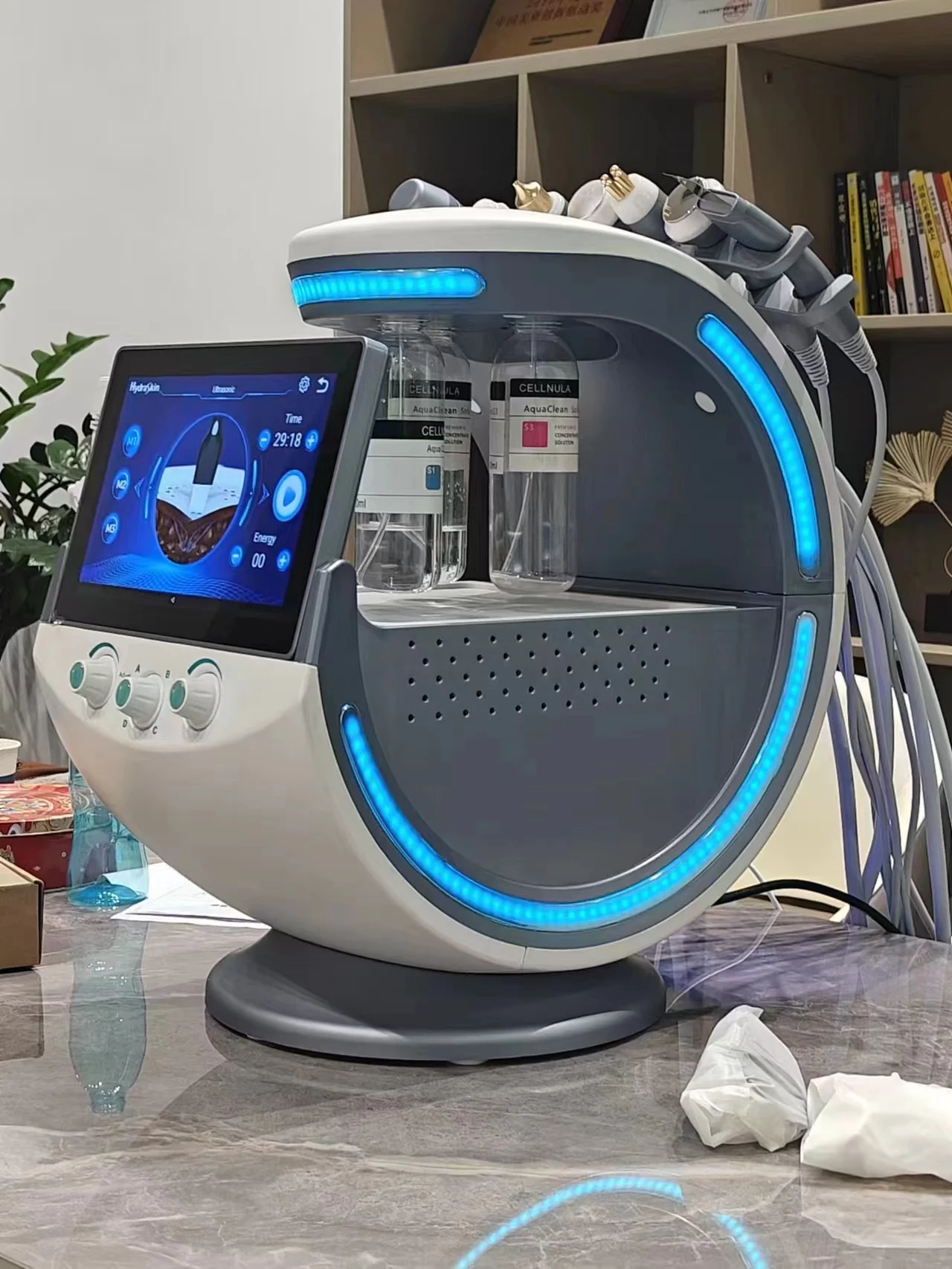 Newest Smart Ice Blue 7 in1 Water Hydra Oxygen Diamond Dermabrasion Facial Machine With Skin Analysis Professional Facial Machie