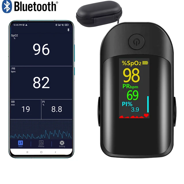 Bluetooth Fingertip Pulse Oximeter HRV SpO2 Blood Oxygen Meter Heart Rate Saturation Monitor Smart Medical Finger Oximetro