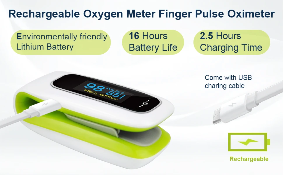 Konsung Medical Finger Pulse Oximeter Blood Oxygen Saturation Meter Heart Rate Monitor OLED Oximeter Bluetooth Health Care F01LT