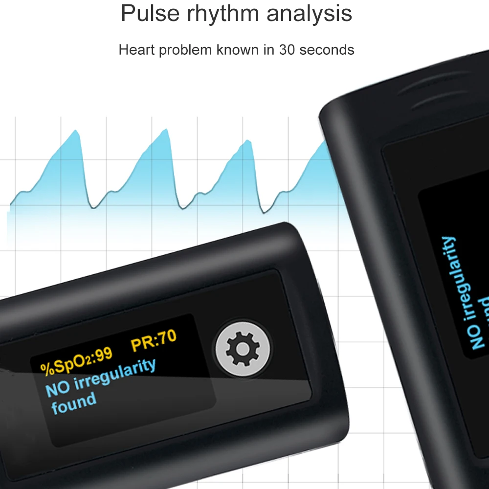 Bluetooth Finger Pulse Oximeter Sleep Monitoring Alarm Blood Oxygen Heart Rate Saturation Meter Internal Storage Log Data