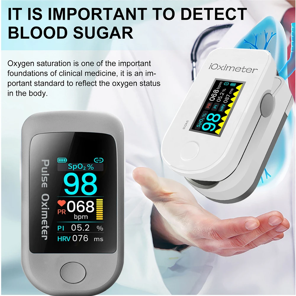 Bluetooth 4.0 fingertip pulse oximeter HRV SpO2 oximeter heart rate saturation monitor intelligent medical finger oximeter