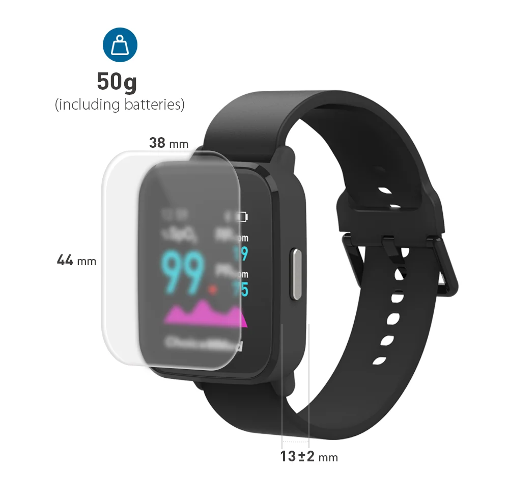 ChoiceMMed W628 Wrist Pulse Oximeter SpO2 PR PI Heart Rate Meter Blood Oxygen Monitor With Bluetooth 24 hours health monitor