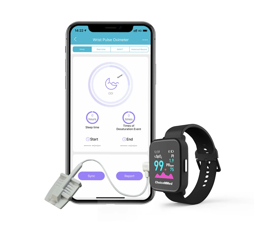 ChoiceMMed W628 Wrist Pulse Oximeter SpO2 PR PI Heart Rate Meter Blood Oxygen Monitor With Bluetooth 24 hours health monitor