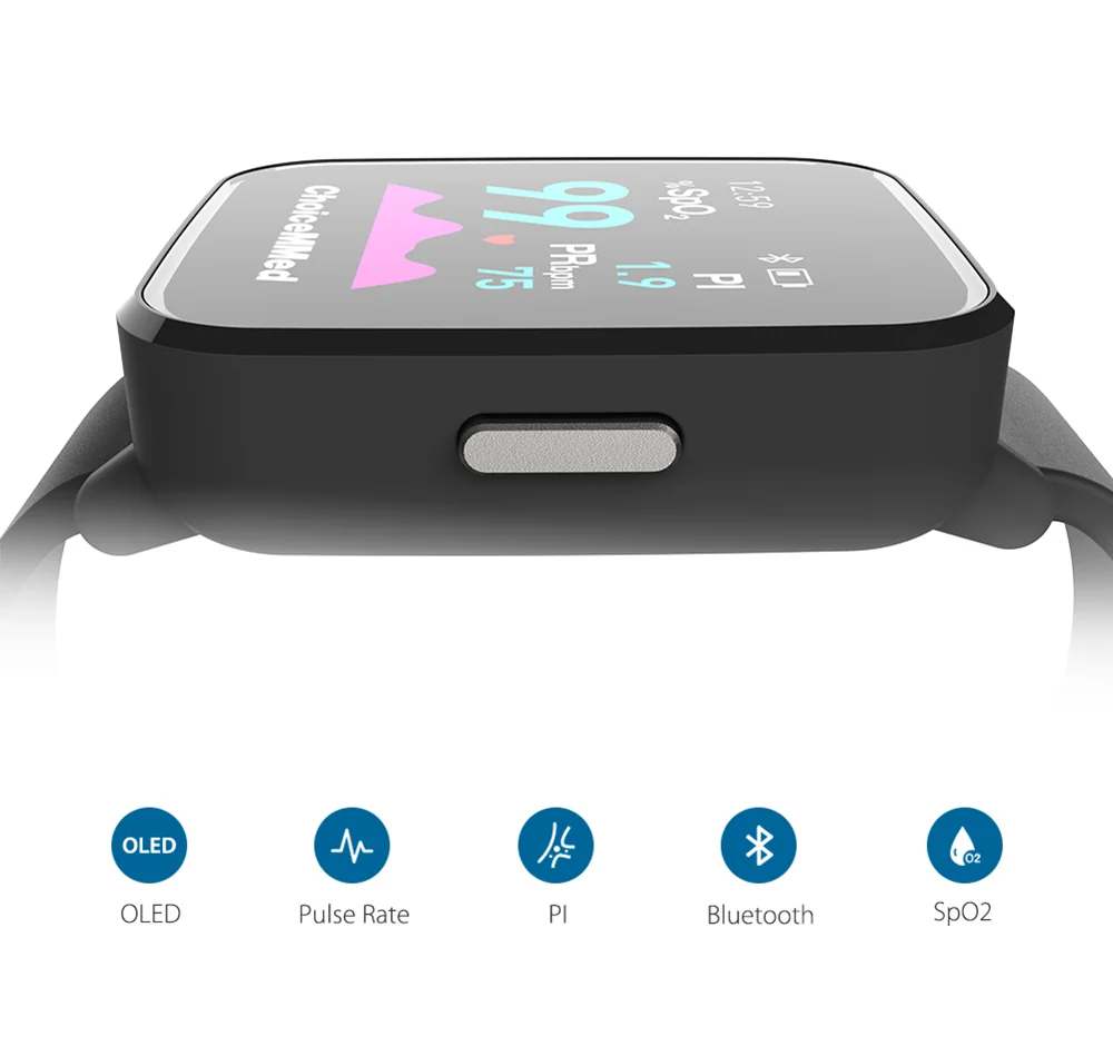 ChoiceMMed W628 Wrist Pulse Oximeter SpO2 PR PI Heart Rate Meter Blood Oxygen Monitor With Bluetooth 24 hours health monitor