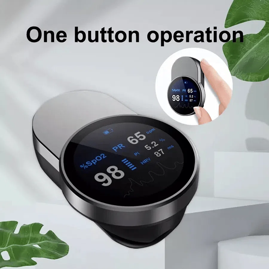 Digital Pulse Oximeter HRV Spo2 Blood Fingertip Oximeters Finger Clip Oximeter Rechargeable USB 4G Bluetooth Pulse Oximeter App