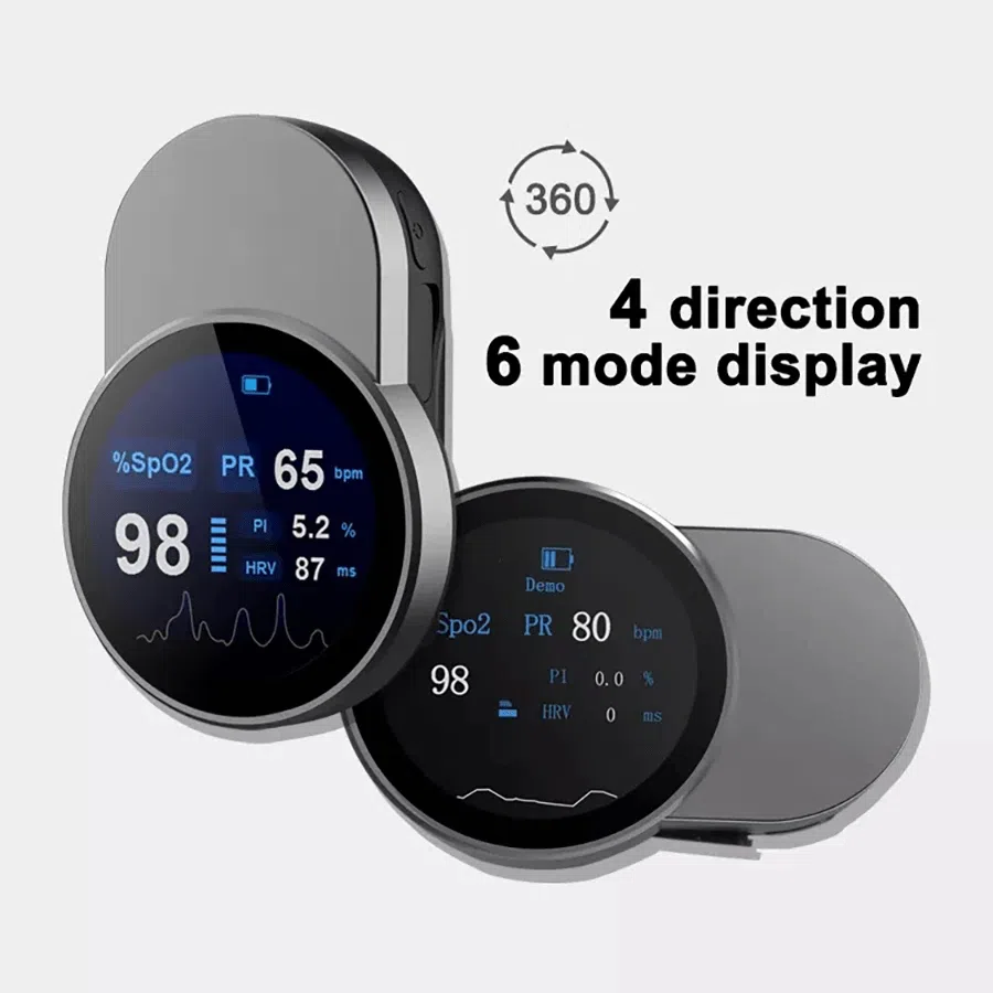 Digital Pulse Oximeter HRV Spo2 Blood Fingertip Oximeters Finger Clip Oximeter Rechargeable USB 4G Bluetooth Pulse Oximeter App