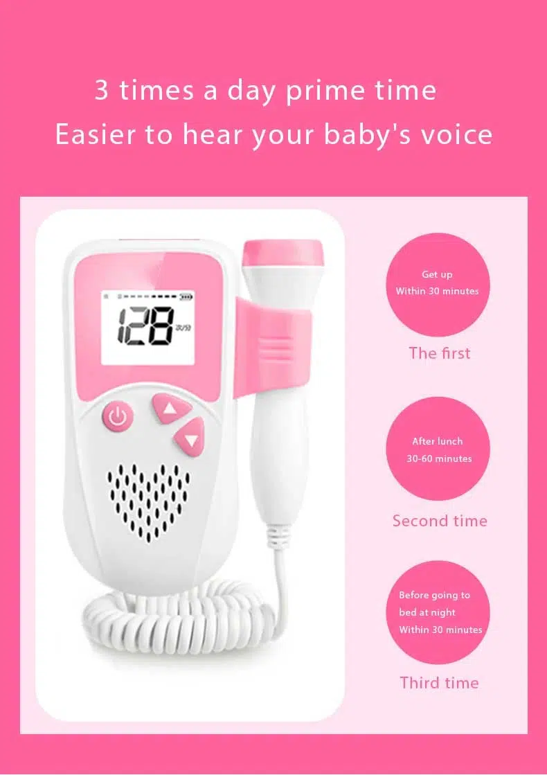 Ultrasonic Pocket Doppler Pregnant Woman Use Prenatal Portable Baby Heart Rate Detector