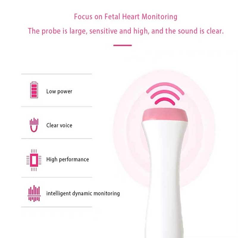 Ultrasonic Pocket Doppler Pregnant Woman Use Prenatal Portable Baby Heart Rate Detector